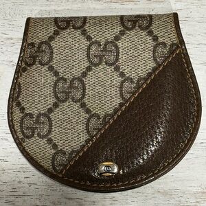 Gucci Vintage GG Supreme Coin Purse Accessory Collection Brown Leather Mini